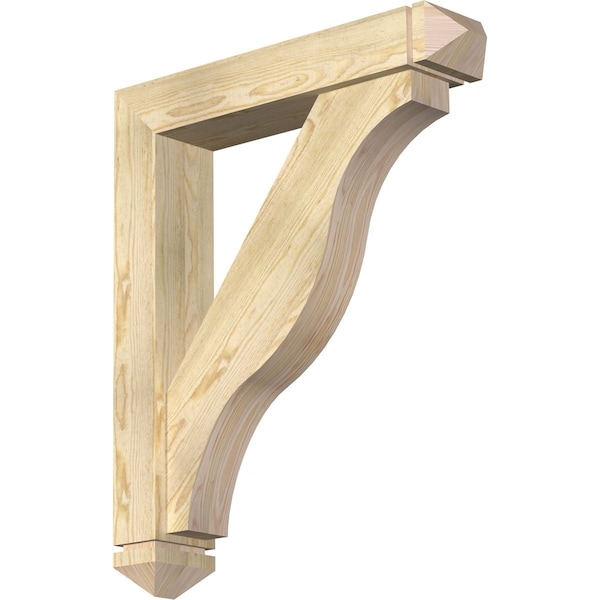 Ekena Millwork Funston Arts and Crafts Rough Sawn Bracket w/ Offset Brace, Douglas Fir, 6"W x 30"D x 36"H BKT0604X30X36FST03RDF - main